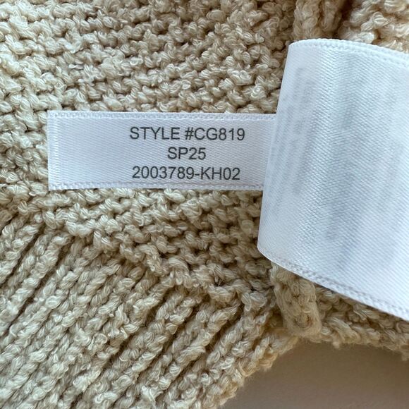 NWOT J.Crew Women's Marina Sweater in Textured Cotton Blend in Warm Sesame Sz L - Picture 10 of 13